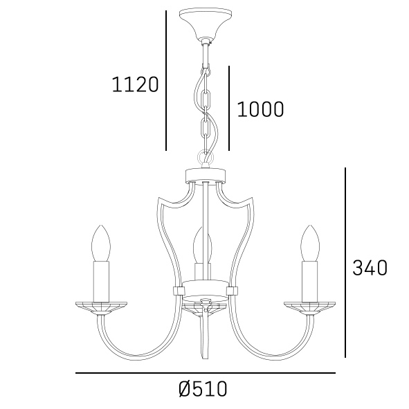 Lampa wisząca srebrna E14 RIGA P03755CH – Cosmo Light - obrazek 3