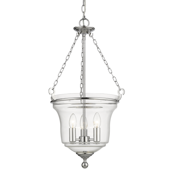 Lampa Hampton wisząca szklana srebrna PRAGUE P03950CH - Cosmo Light