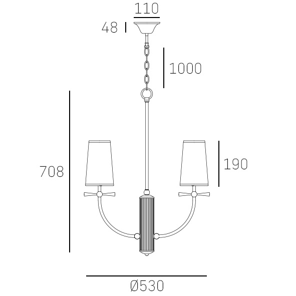 Lampa wisząca BOW mosiądz P04190BR - Cosmo Light - obrazek 6