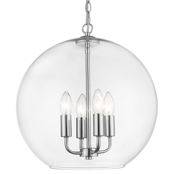 Lampa Hampton wisząca szklana srebrna PRAGUE P04974CH - Cosmo Light