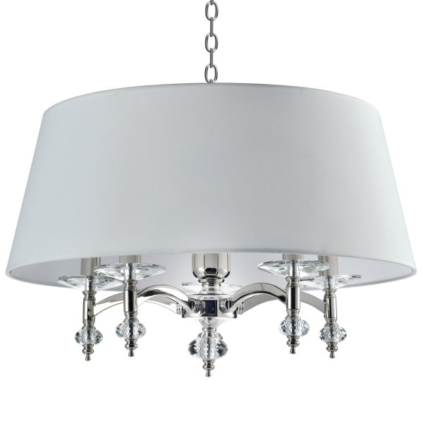 Lampa wisząca abażur biały klasyczna VERONA P05377NI-WH - Cosmo Light