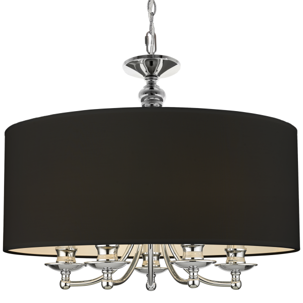 Lampa Hampton wisząca glamour czarna do salonu ABU DHABI P05697CH-BK - Cosmo Light