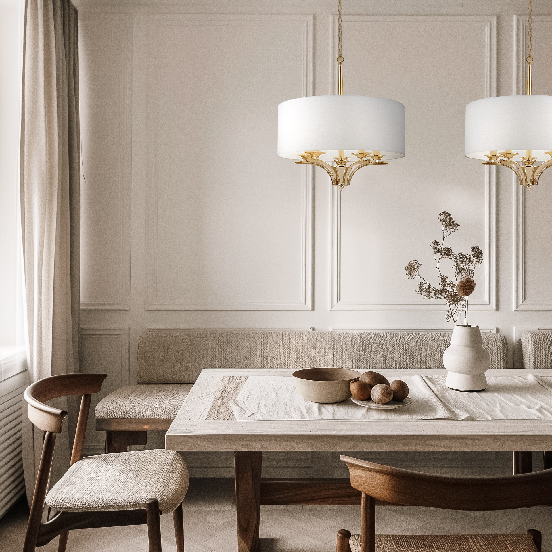 Lampa Hampton wisząca klasyczna ATLANTA złota P05797AU-WH - Cosmo Light - obrazek 2