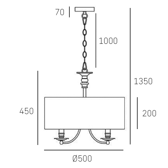 Lampa Hampton wisząca ABU DHABI złota P05896AU-BK - Cosmo Light - obrazek 4