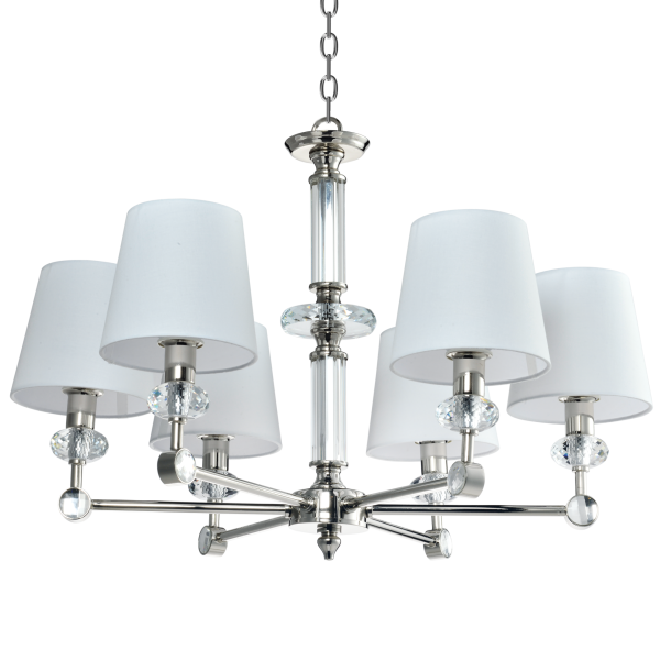 Lampa wisząca klasyczna biała abażur DOHA P06285NI-WH - Cosmo Light
