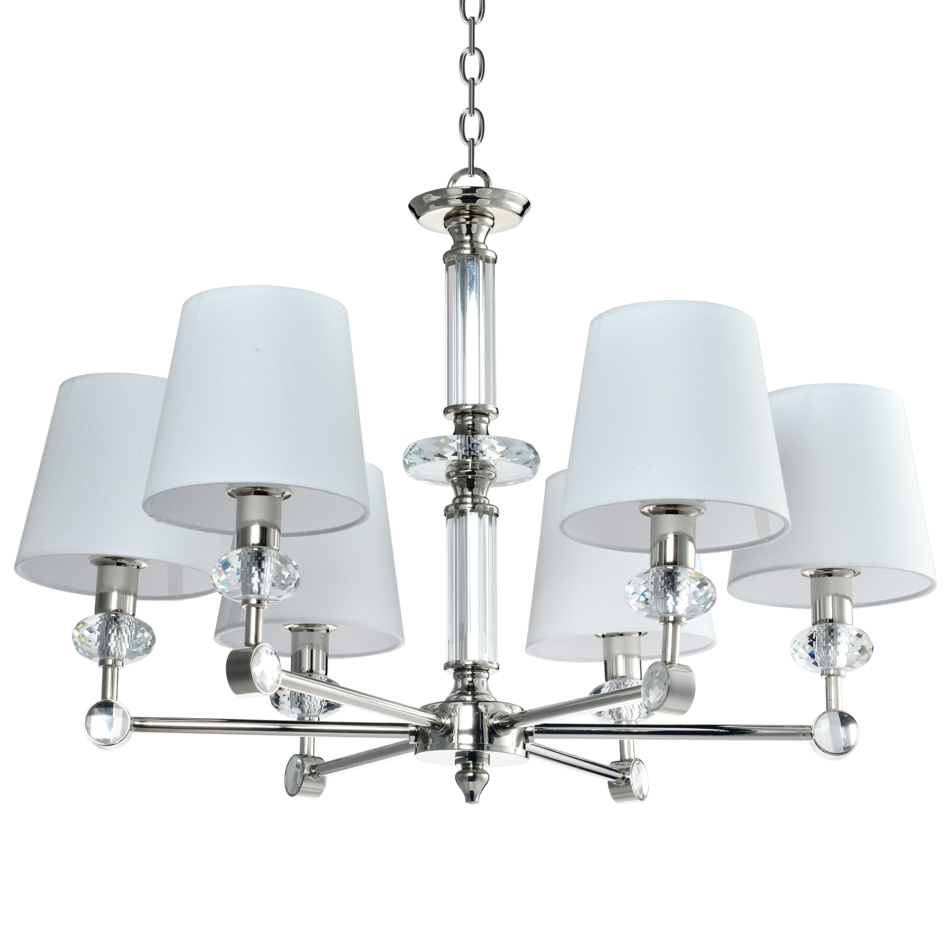 Lampa wisząca klasyczna biała abażur DOHA P06285NI-WH - Cosmo Light