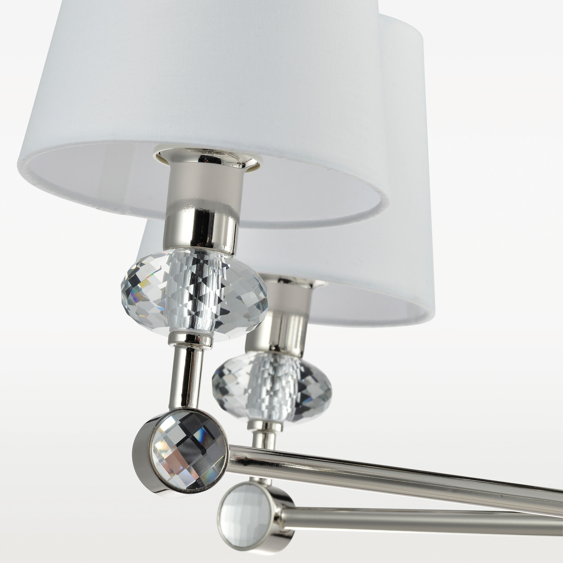 Lampa wisząca klasyczna biała abażur DOHA P06285NI-WH - Cosmo Light - obrazek 2