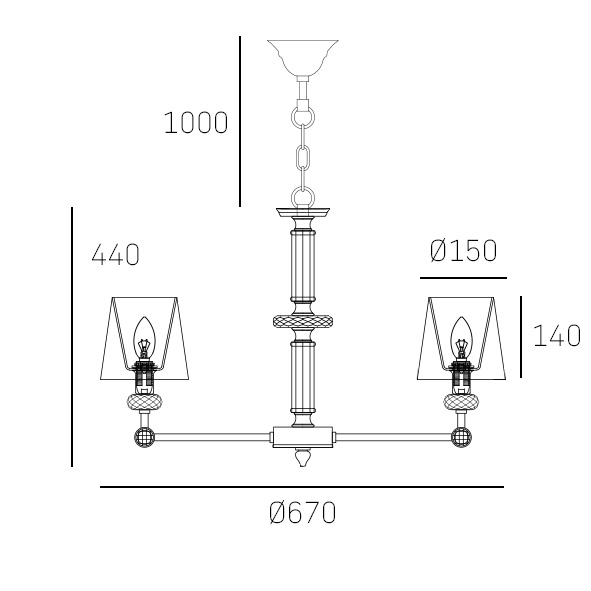 Lampa wisząca klasyczna biała abażur DOHA P06285NI-WH - Cosmo Light - obrazek 3