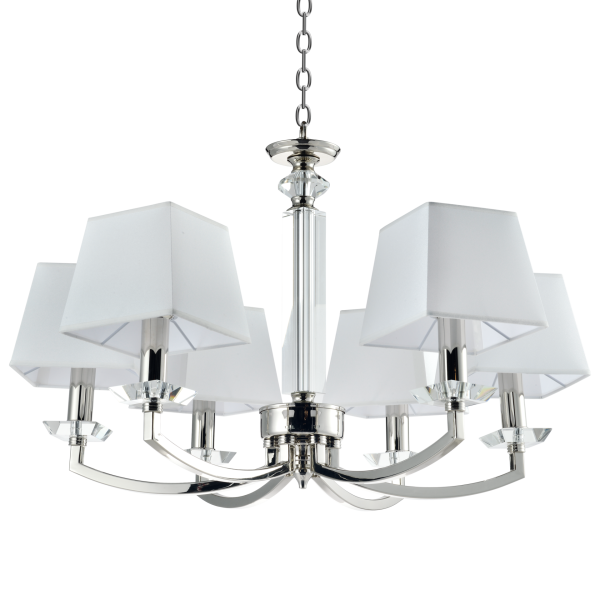 Lampa wisząca klasyczna abażur biała DUBAI P06346NI-WH - Cosmo Light