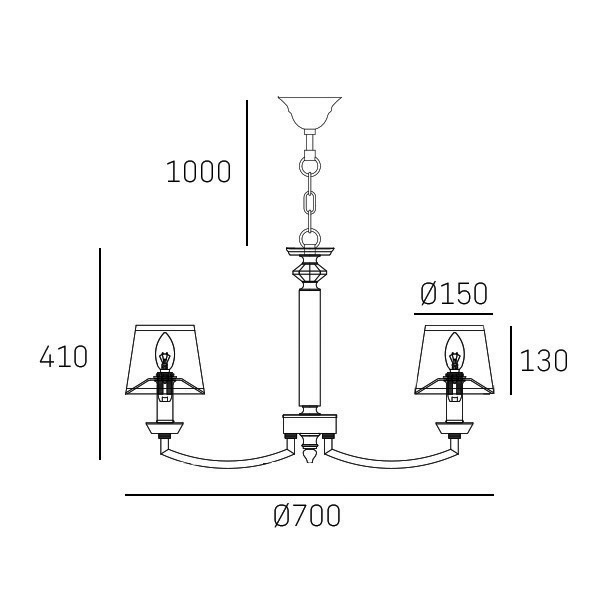 Lampa wisząca klasyczna abażur biała DUBAI P06346NI-WH - Cosmo Light - obrazek 3