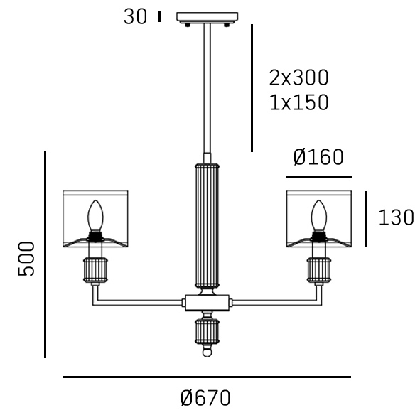 Lampa wisząca SUTTON P06385AU-WH - Cosmo Light - obrazek 3