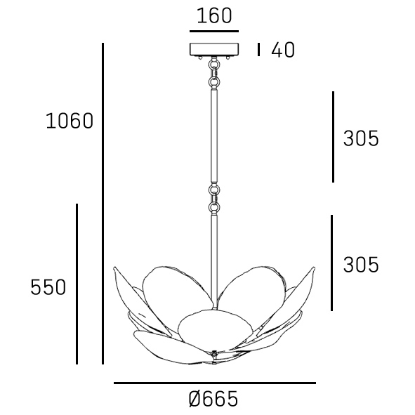 Lampa wisząca WELLINGTON P12340BR - Cosmo Light - obrazek 3