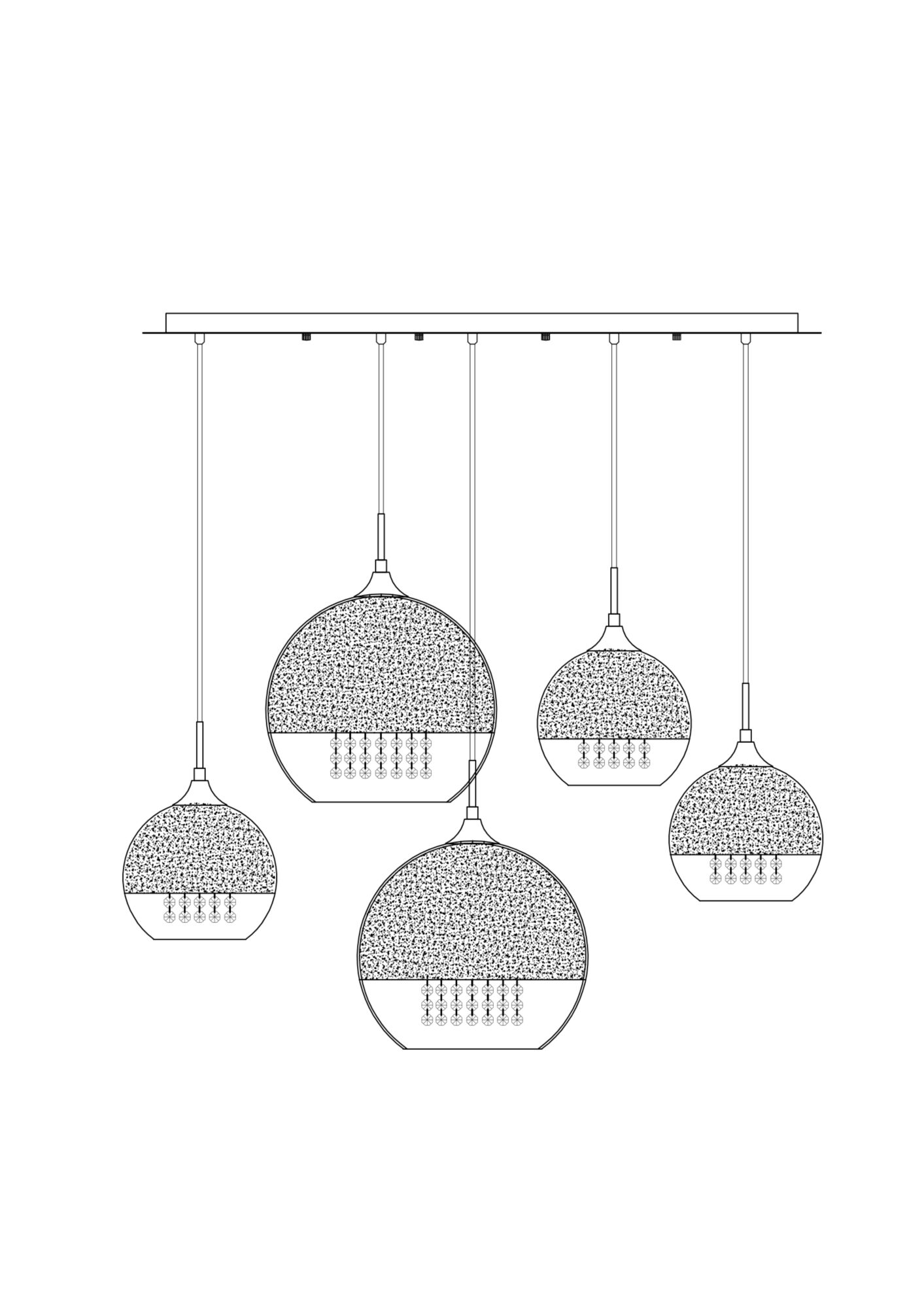 Lampa wisząca nowoczesna Fermi P140-PL-170-5-G - Maytoni - obrazek 4