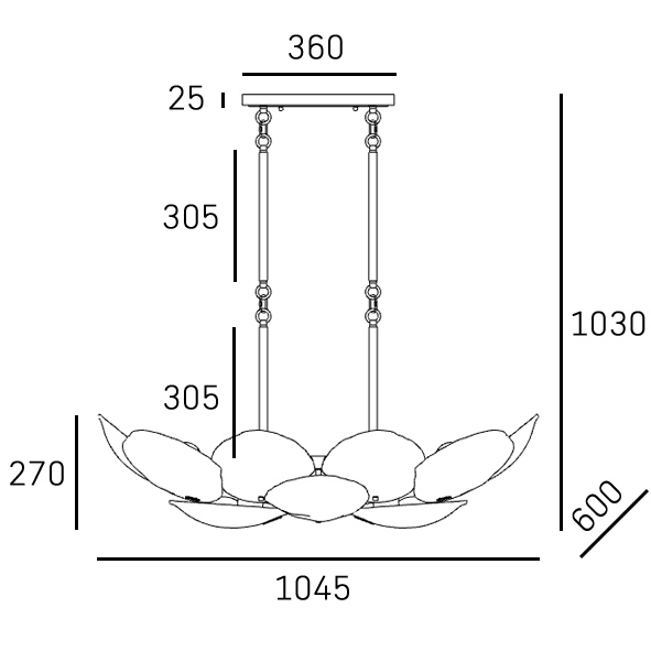 Lampa wisząca WELLINGTON P14357BR - Cosmo Light - obrazek 2
