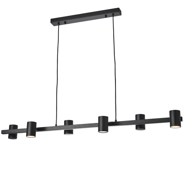 Lampa Wisząca nowoczesna Noe Long 6xGU10 czarna PL0111-BK - Yaskr