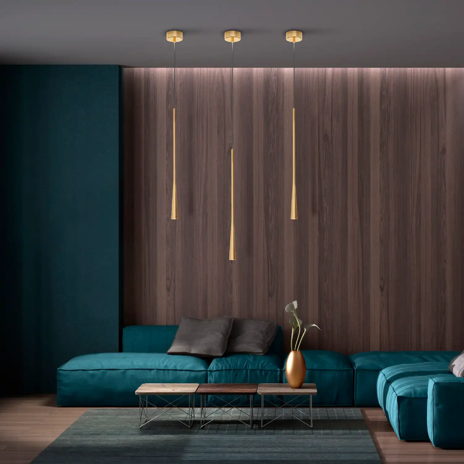 Lampa Wisząca nad wyspę Elysia 1xLED złota PL0121-GD - Yaskr - obrazek 2