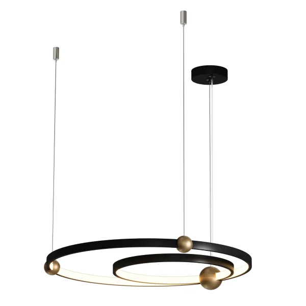 Lampa Wisząca okręgi do salonu Kido S LED czarna PL0138 - Yaskr