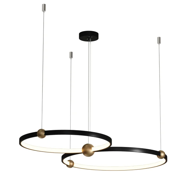 Lampa Wisząca okręgi LED do salonu Kido M LED czarna PL0139 - Yaskr