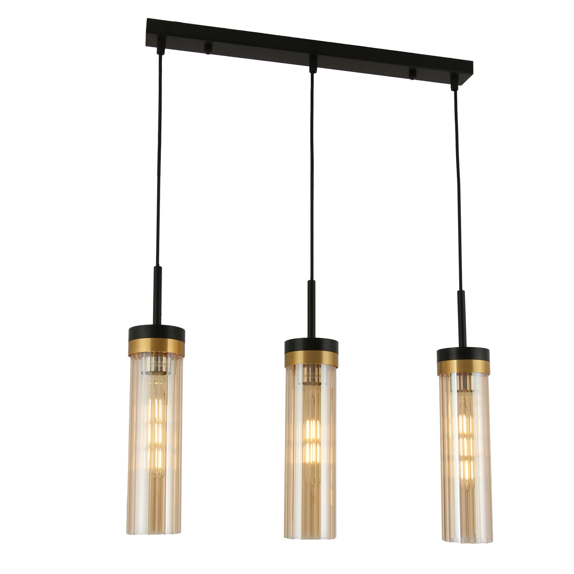 Lampa Wisząca nad stół Malika 3xE27 czarna PL0140-3 - Yaskr