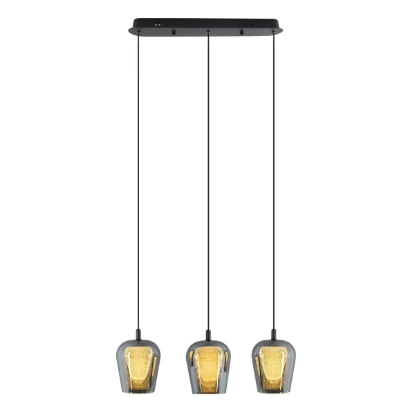 Lampa Wisząca nowoczesna do kuchni Keso 3xLED czarna PL0141-3 - Yaskr