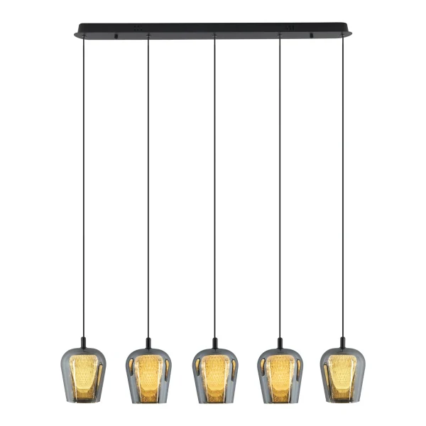 Lampa Wisząca Keso 5xLED czarna PL0141-5 - Yaskr