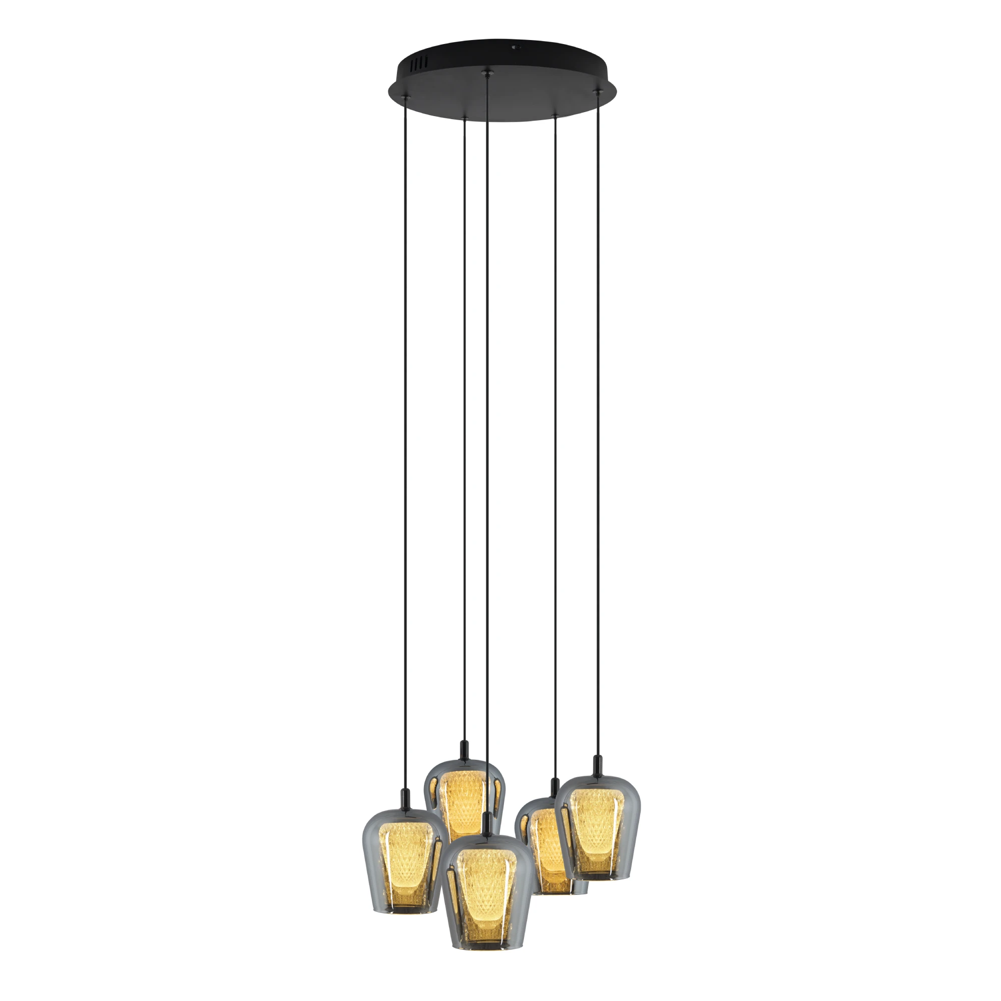 Lampa Wisząca Keso Round 5xLED Czarna PL0142-5 - Yaskr