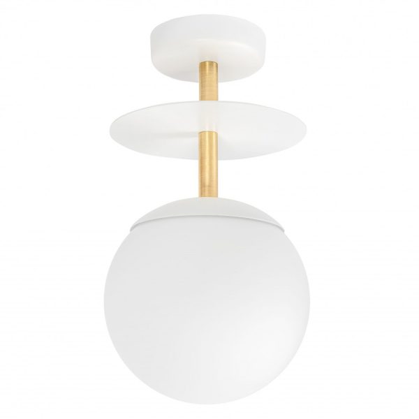 Plafon minimalistyczny kula  PLAAT biało-złoty PLB11303 - Ummo Lighting