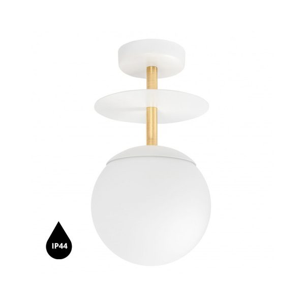 Plafon minimalistyczny łazienkowy kula IP44 elegancka PLAAT biała PLB113S3 - Ummo Lighting