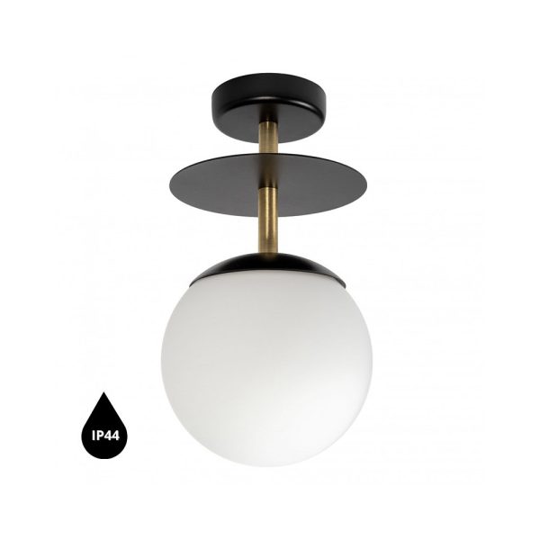 Plafon minimalistyczny łazienkowy kula IP44 PLAAT czarna PLB123S3 - Ummo Lighting