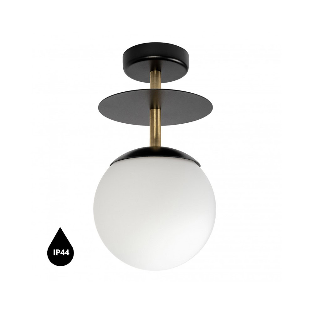 Plafon minimalistyczny łazienkowy kula IP44 PLAAT czarna PLB123S3 - Ummo Lighting