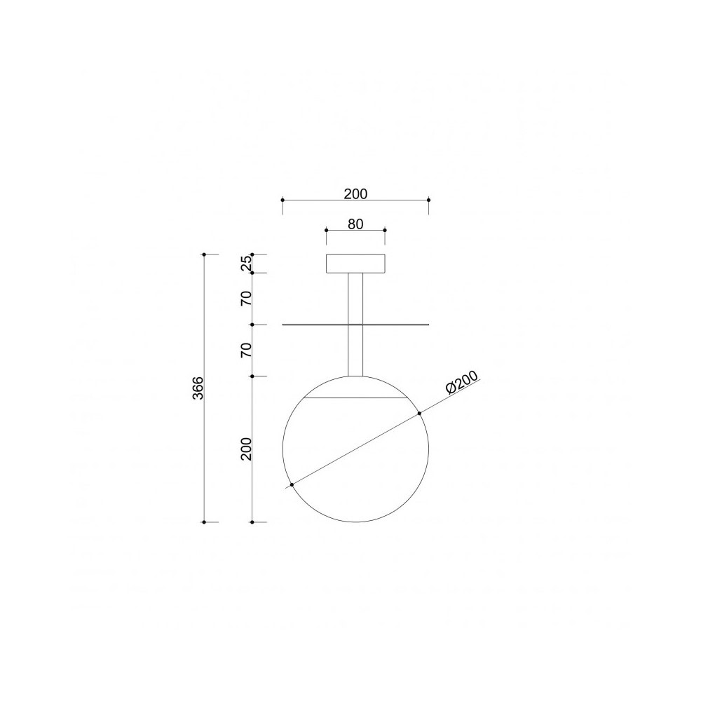 Plafon minimalistyczny łazienkowy kula IP44 PLAAT czarna PLB123S3 - Ummo Lighting - obrazek 3