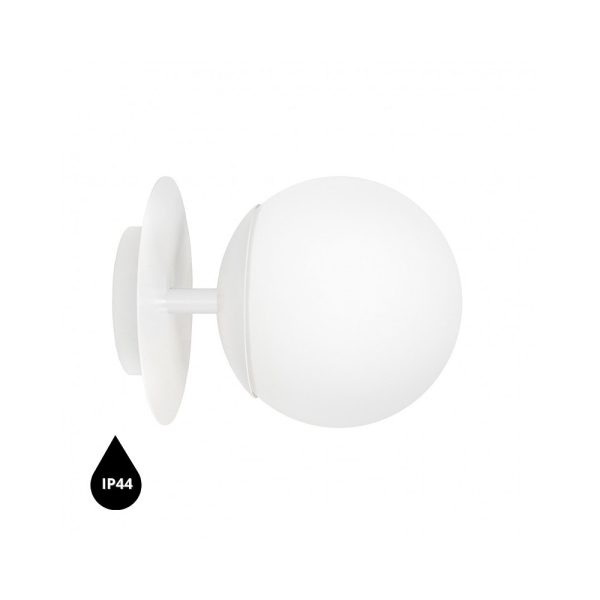 Kinkiet łazienkowy kula IP44 minimalistyczna PLAAT biała PLC110S0 - Ummo Lighting