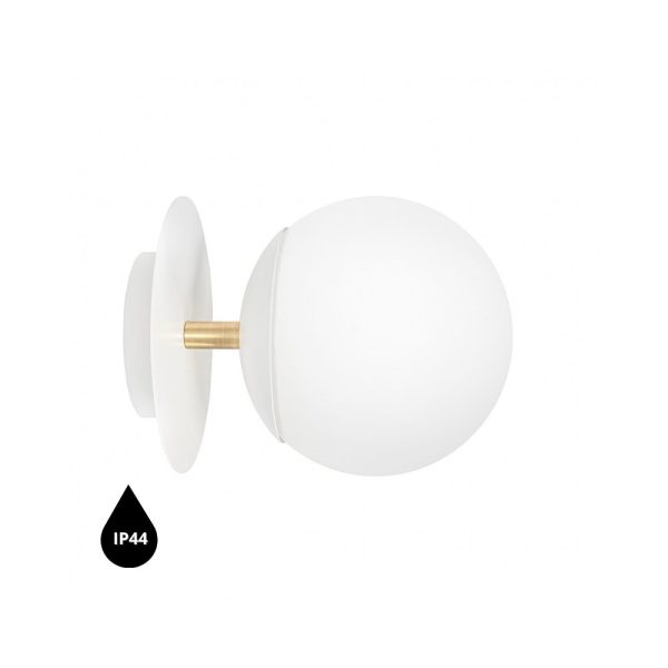 Kinkiet łazienkowy kula  IP44 minimalistyczna PLAAT biała PLC113S0 - Ummo Lighting