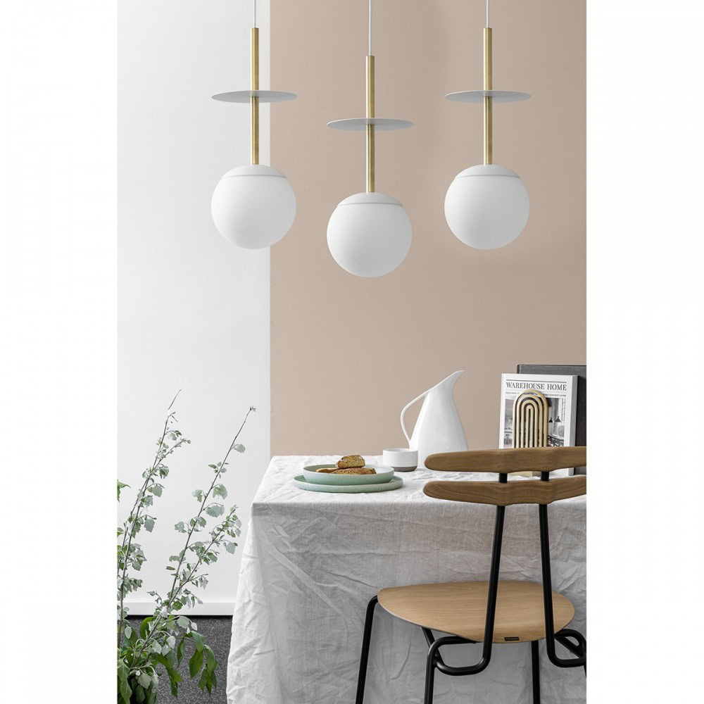 Lampa wisząca minimalistyczna kule PLAAT biały+zoty PLL331P0 - Ummo Lighting - obrazek 2
