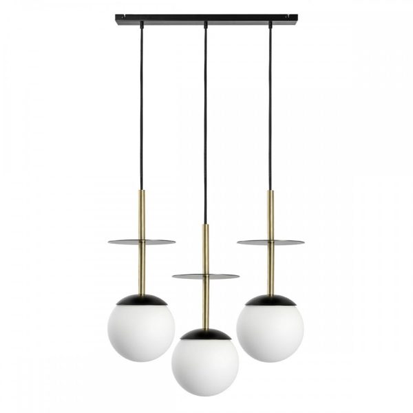 Lampa wisząca minimalistyczna kule PLAAT czarny+złoty PLL332P0 - Ummo Lighting