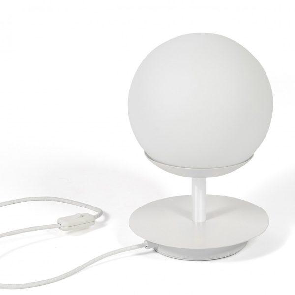 Lampa stołowa minimalistyczna PLAAT biała PLS111P1 - Ummo Lighting