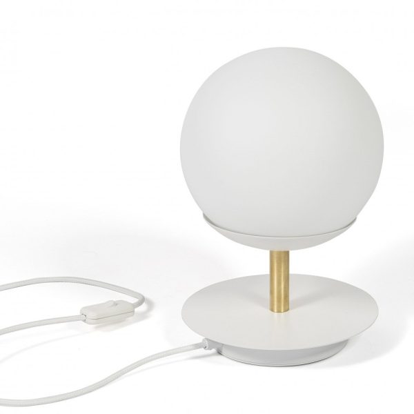 Lampa stołowa minimalistyczna PLAAT biała PLS131P1 - Ummo Lighting