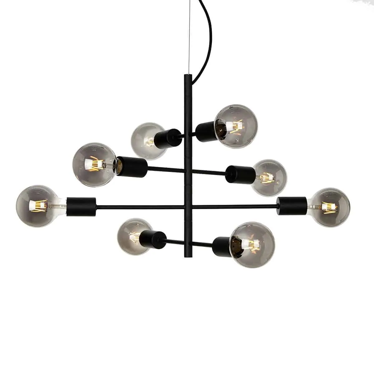 Lampa loft wisząca Portel PND-02431-8-BL czarny – Italux