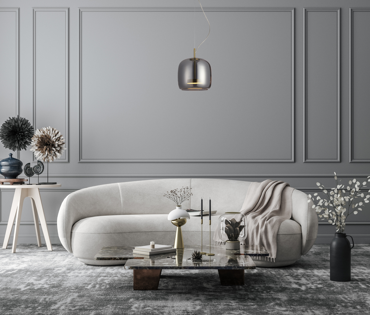 Lampa wisząca Caste PND-17760A-BRSS-SG - Italux - obrazek 2