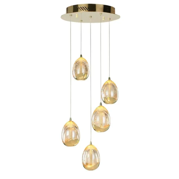 Lampa wisząca nowoczesna Huelto PND-22112132-5A-CHPN złota – Italux