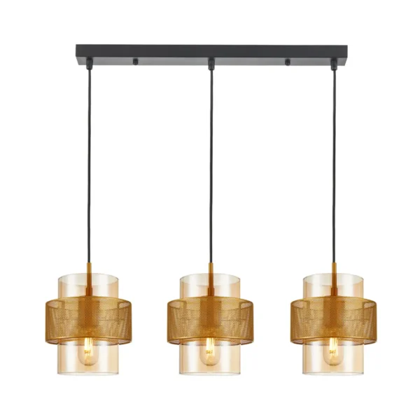 Lampa wisząca Vinoti PND-22132-3S-GD-AMB - Italux
