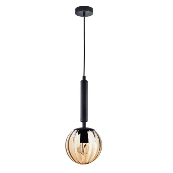 Lampa wisząca nowoczesna RAVENA PND-2324-1 BK+AMB - Italux