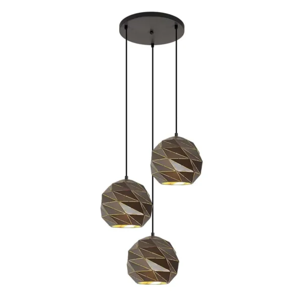 Lampa nad stół wisząca nowoczesna Palermo PND-2424-3S-GR+GD antracytowy – Italux