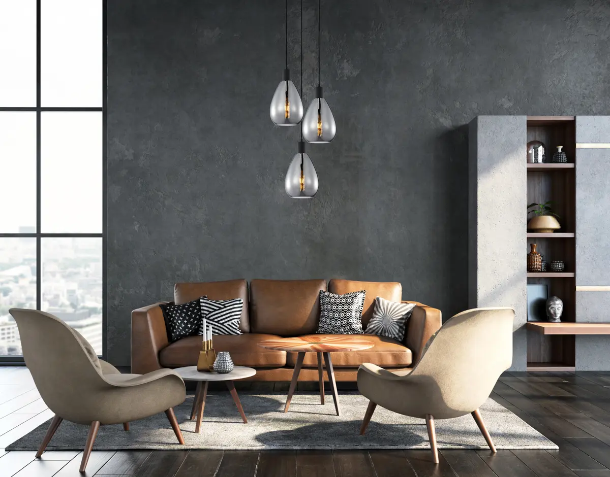 Lampa wisząca Zulo PND-27812-3A-BK-SG - Italux - obrazek 2