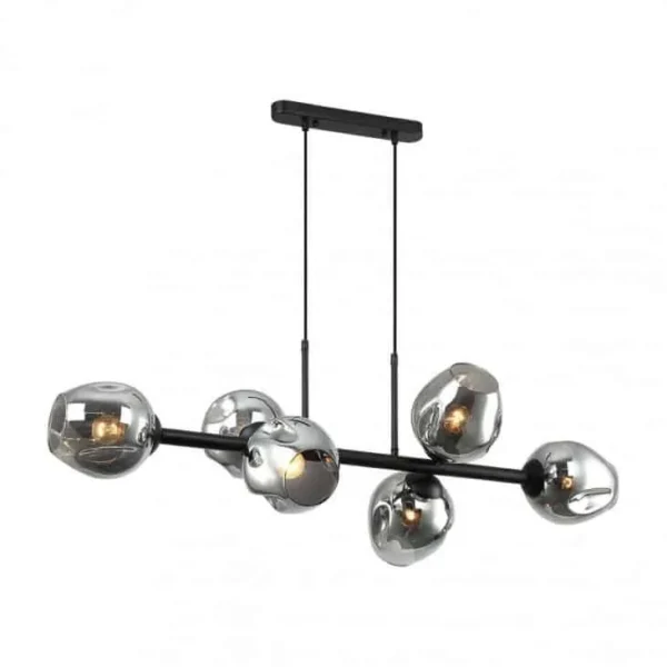 Lampa loft wisząca Borgo PND-30843-6 BK+SG czarna – Italux