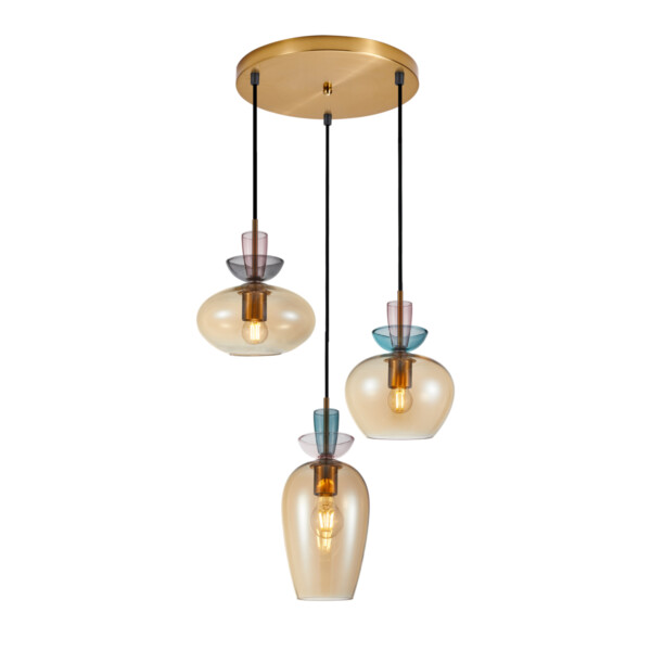 Lampa wisząca Fanda PND-31882-3A-GD-AMB - Italux