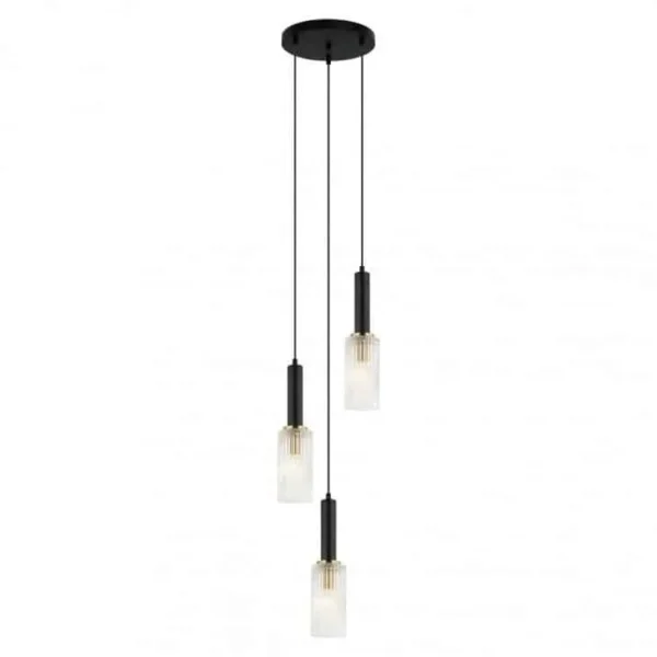Lampa nad stół wisząca nowoczesna Perola PND-43309-3 BK+BR czarna – Italux