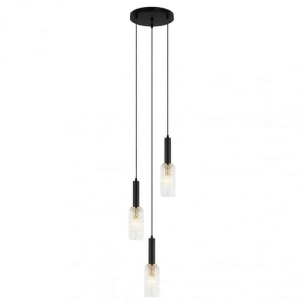 Lampa nad stół wisząca nowoczesna Perola PND-43363-3 BK+BR czarna – Italux