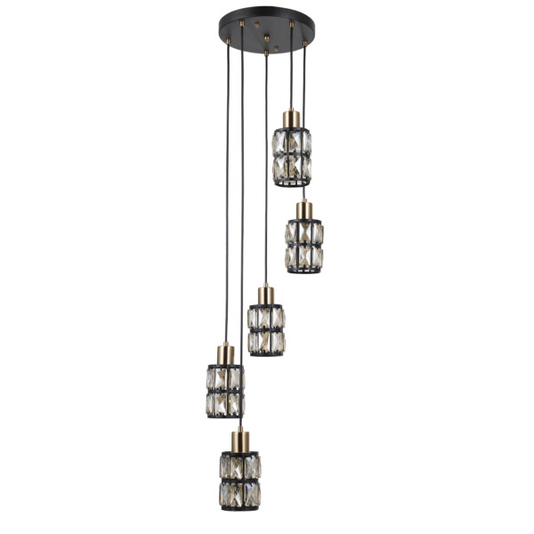 Lampa wisząca Menfi PND-44236-5-BK-GD - Italux