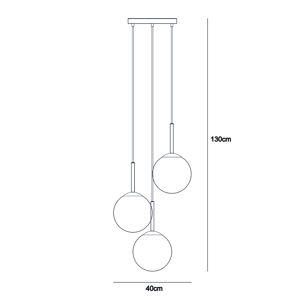 Lampa wisząca Deore PND-5578-3S-BRO-BK - Italux - obrazek 3